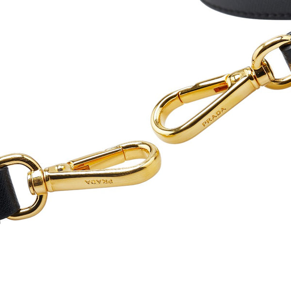 プラダ サフィアーノ ショルダーストラップ ブラック レザー レディース PRADA 【中古】