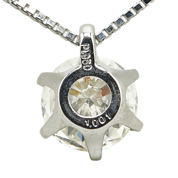 Pt950 プラチナ Pt850 プラチナ ダイヤ1.001ct ベネチアンチェーン ネックレス レディース 【中古】