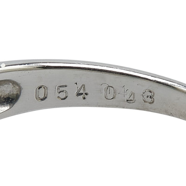 Pt900 プラチナ エメラルド0.54ct ダイヤ0.43ct 一文字 リング 指輪 メンズ 19号 【中古】