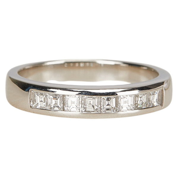 Pt900 プラチナ ダイヤ0.52ct ハーフエタニティ リング 指輪 レディース 12号 【中古】