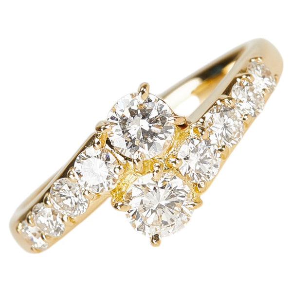 K18YG イエローゴールド ダイヤ1.00ct リング 指輪 レディース 12号 【中古】