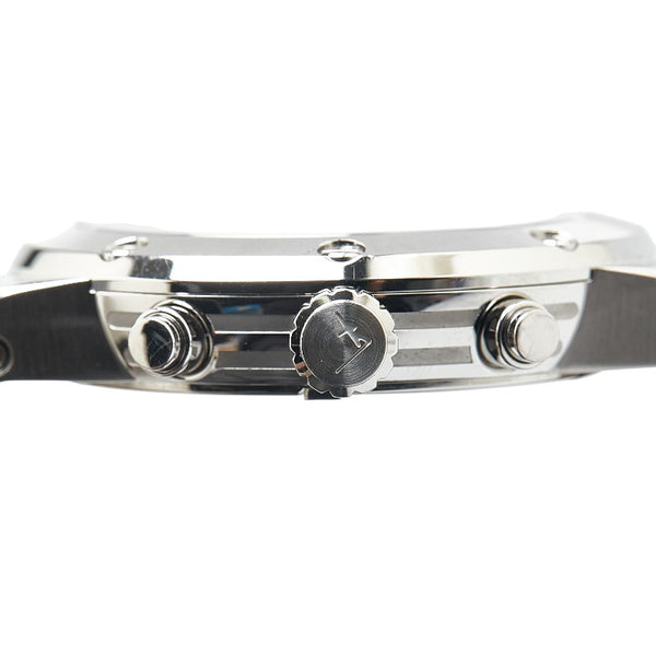 サルヴァトーレフェラガモ F-80 型押し 腕時計 クオーツ ネイビー文字盤 ステンレススチール レザー メンズ Salvatore Ferragamo 【中古】