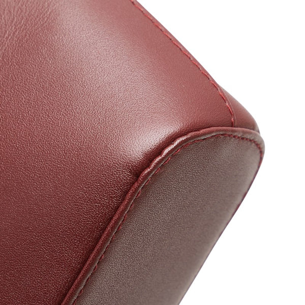 カルティエ マストライン ポーチ ワインレッド ボルドー レザー レディース CARTIER 【中古】