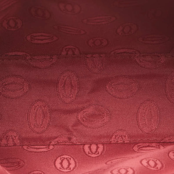 カルティエ マストライン ポーチ ワインレッド ボルドー レザー レディース CARTIER 【中古】