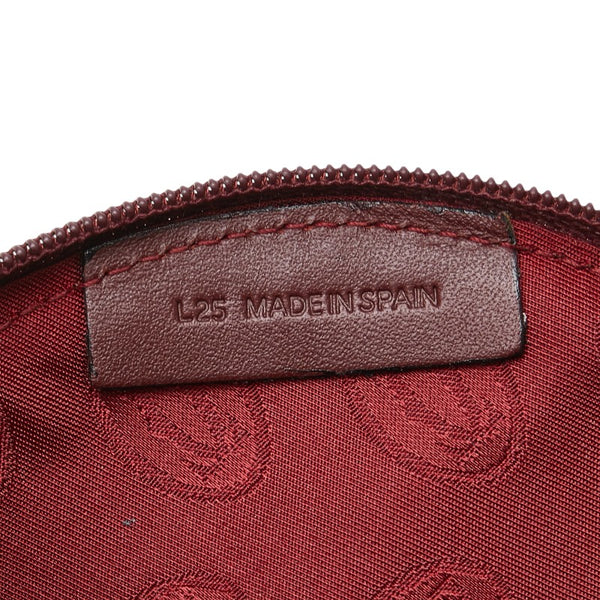 カルティエ マストライン ポーチ ワインレッド ボルドー レザー レディース CARTIER 【中古】