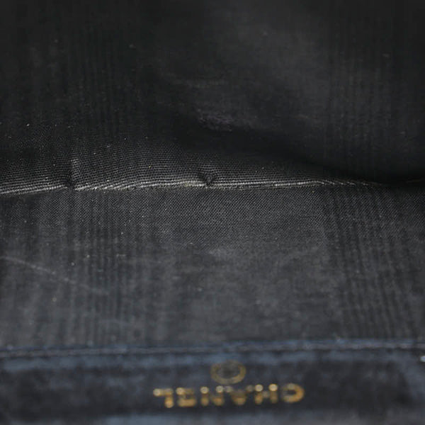 シャネル ココマーク 三つ折り財布 コンパクトウォレット ブラック キャビアスキン レディース CHANEL 【中古】