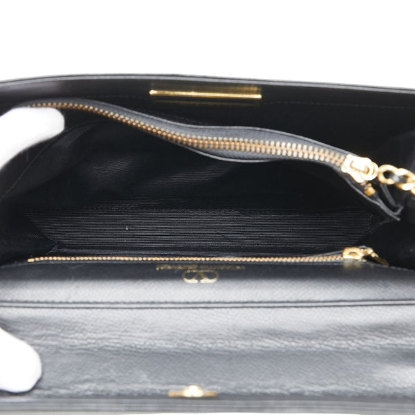 ヴァレンチノ ロゴ ハンドバッグ ブラック レザー レディース Valentino 【中古】