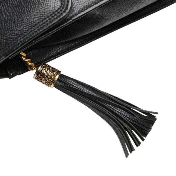 ヴァレンチノ ロゴ ハンドバッグ ブラック レザー レディース Valentino 【中古】
