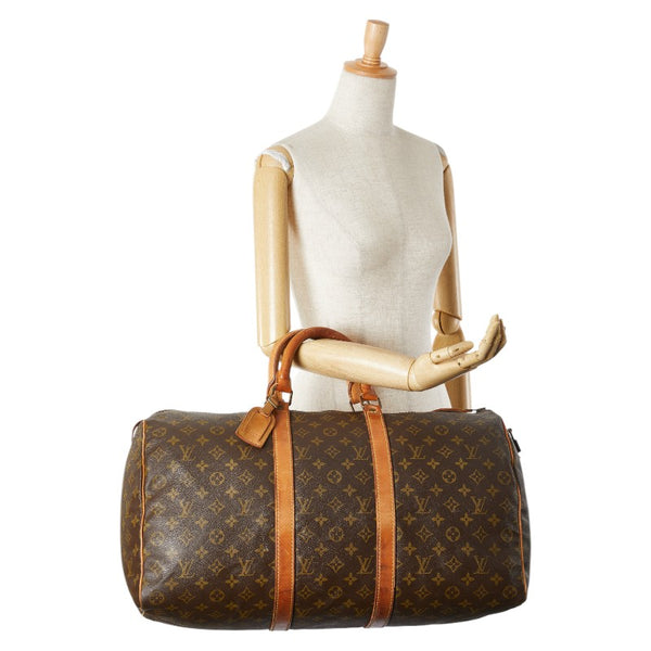 ルイ ヴィトン モノグラム キーポル50 ボストンバッグ ショルダーバッグ M41426 ブラウン PVC レザー レディース LOUIS VUITTON 【中古】