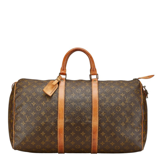 ルイ ヴィトン モノグラム キーポル50 ボストンバッグ ショルダーバッグ M41426 ブラウン PVC レザー レディース LOUIS VUITTON 【中古】