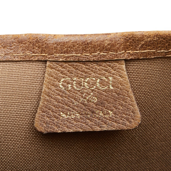 グッチ GGプラス シェリーライン ハンドバッグ トートバッグ ブラウン ベージュ キャンバス レディース GUCCI 【中古】