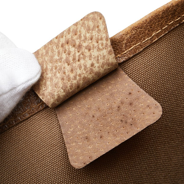 グッチ GGプラス シェリーライン ハンドバッグ トートバッグ ブラウン ベージュ キャンバス レディース GUCCI 【中古】