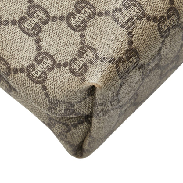 グッチ GGプラス シェリーライン ハンドバッグ トートバッグ ブラウン ベージュ キャンバス レディース GUCCI 【中古】