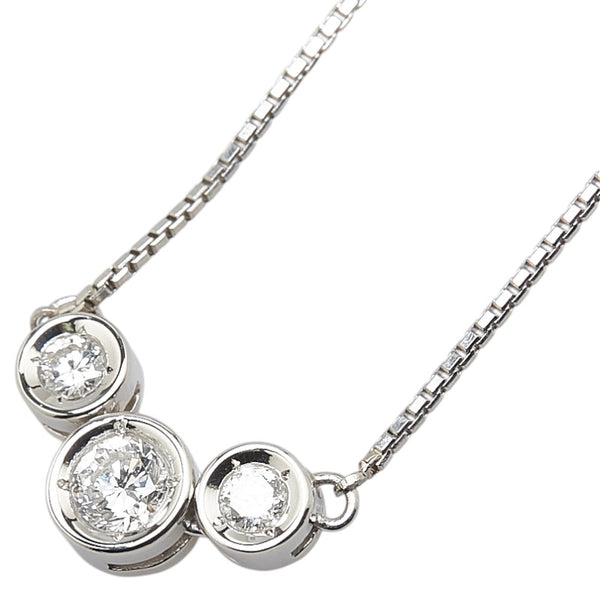 Pt850 プラチナ ダイヤ0.50ct ベネチアン チェーン ネックレス レディース 【中古】