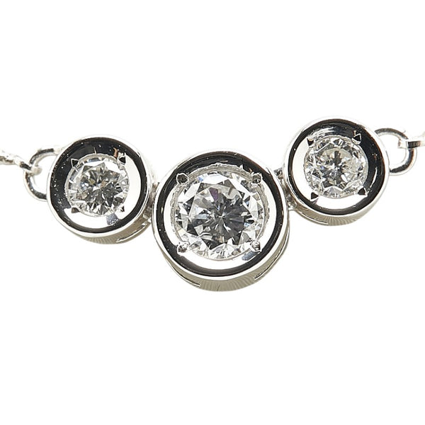 Pt850 プラチナ ダイヤ0.50ct ベネチアン チェーン ネックレス レディース 【中古】