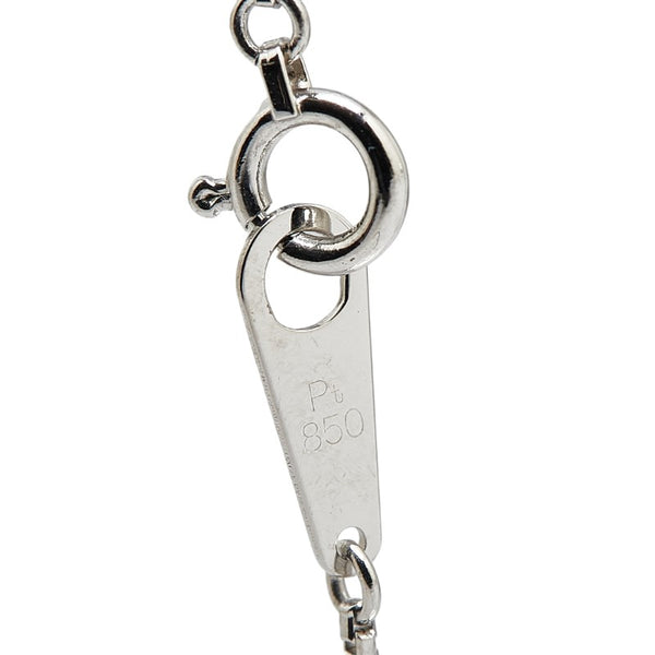 Pt850 プラチナ ダイヤ0.50ct ベネチアン チェーン ネックレス レディース 【中古】