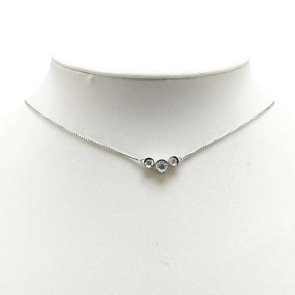 Pt850 プラチナ ダイヤ0.50ct ベネチアン チェーン ネックレス レディース 【中古】