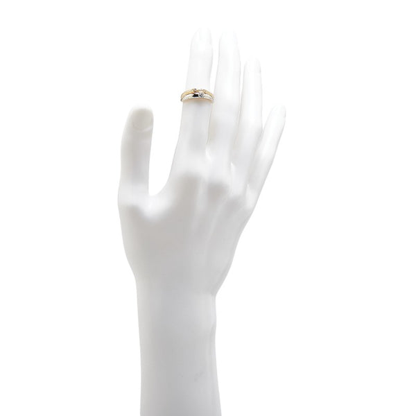 K18YG イエローゴールド Pt900 プラチナ コンビ ダイヤ0.10ct リング 指輪 レディース 11.5号 【中古】