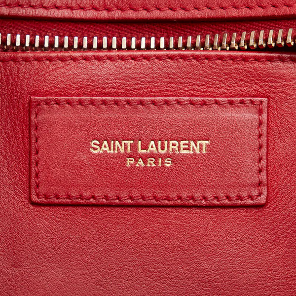 サンローラン プチカバス Yライン ハンドバッグ ショルダーバッグ 2WAY 311210 レッド レザー レディース SAINT LAURENT 【中古】