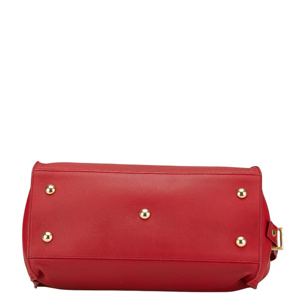 サンローラン プチカバス Yライン ハンドバッグ ショルダーバッグ 2WAY 311210 レッド レザー レディース SAINT LAURENT 【中古】