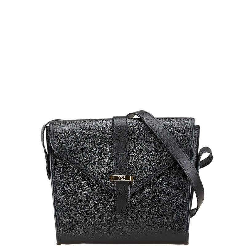 サンローラン 斜め掛け ショルダーバッグ ブラック レザー レディース SAINT LAURENT 【中古】