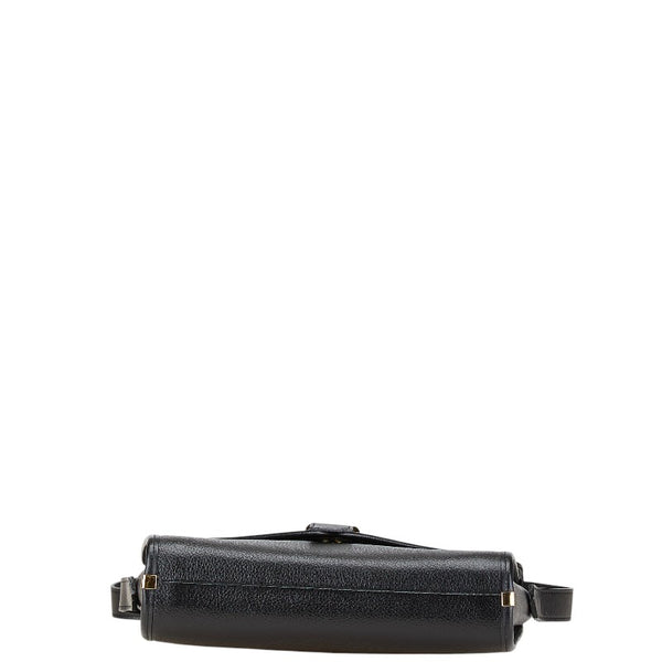 サンローラン 斜め掛け ショルダーバッグ ブラック レザー レディース SAINT LAURENT 【中古】