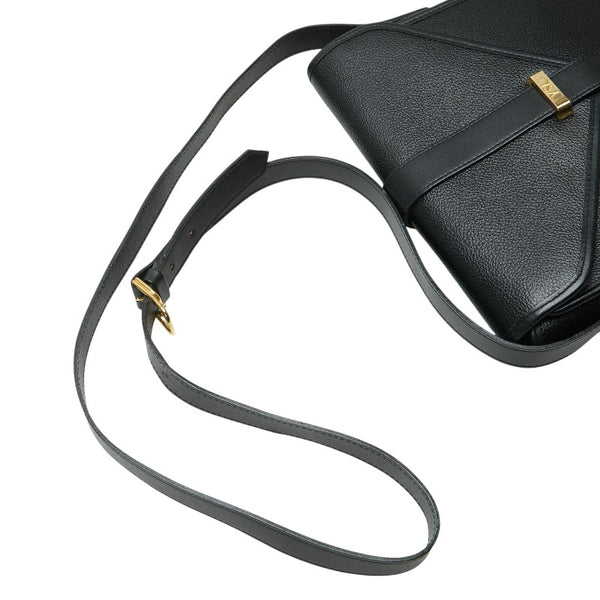 サンローラン 斜め掛け ショルダーバッグ ブラック レザー レディース SAINT LAURENT 【中古】