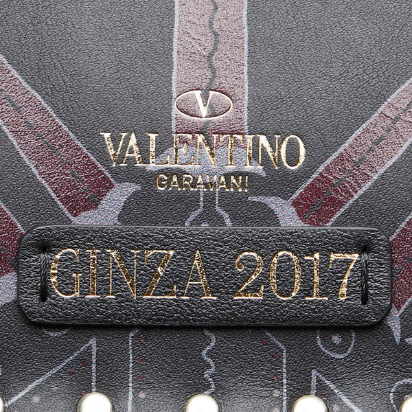 ヴァレンティノ ロックスタッズ ラブブレード ハート クラッチバッグ MW2P0269CTY ブラック レザー レディース VALENTINO 【中古】