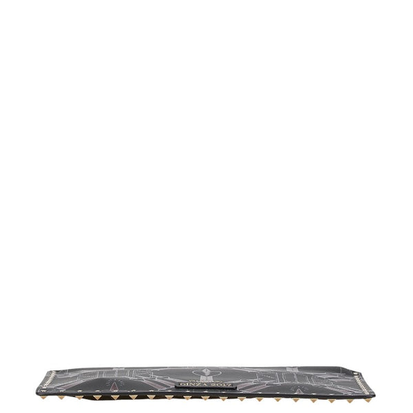 ヴァレンティノ ロックスタッズ ラブブレード ハート クラッチバッグ MW2P0269CTY ブラック レザー レディース VALENTINO 【中古】