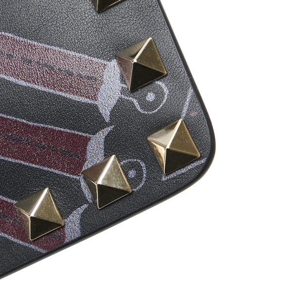 ヴァレンティノ ロックスタッズ ラブブレード ハート クラッチバッグ MW2P0269CTY ブラック レザー レディース VALENTINO 【中古】