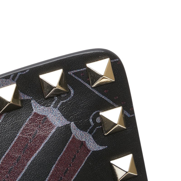 ヴァレンティノ ロックスタッズ ラブブレード ハート クラッチバッグ MW2P0269CTY ブラック レザー レディース VALENTINO 【中古】