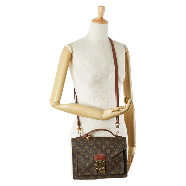 ルイ ヴィトン モノグラム モンソー26 ハンドバッグ ショルダーバッグ 2WAY M51187 ブラウン PVC レザー レディース LOUIS VUITTON 【中古】