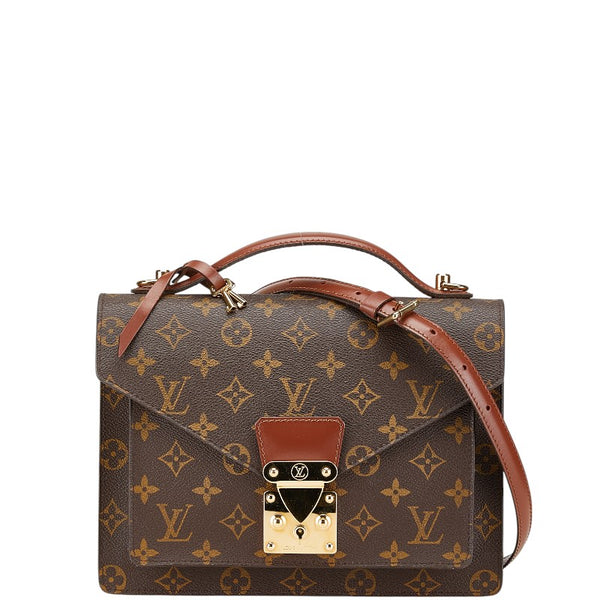 ルイ ヴィトン モノグラム モンソー26 ハンドバッグ ショルダーバッグ 2WAY M51187 ブラウン PVC レザー レディース LOUIS VUITTON 【中古】