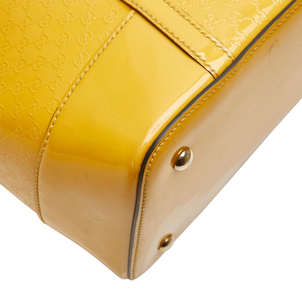 グッチ マイクロ グッチシマ ハンドバッグ トートバッグ 809614 イエロー パテントレザー レディース GUCCI 【中古】