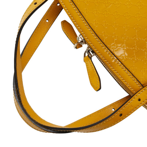 グッチ マイクロ グッチシマ ハンドバッグ トートバッグ 809614 イエロー パテントレザー レディース GUCCI 【中古】