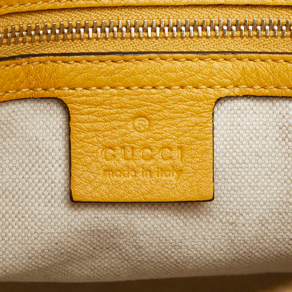 グッチ マイクロ グッチシマ ハンドバッグ トートバッグ 809614 イエロー パテントレザー レディース GUCCI 【中古】