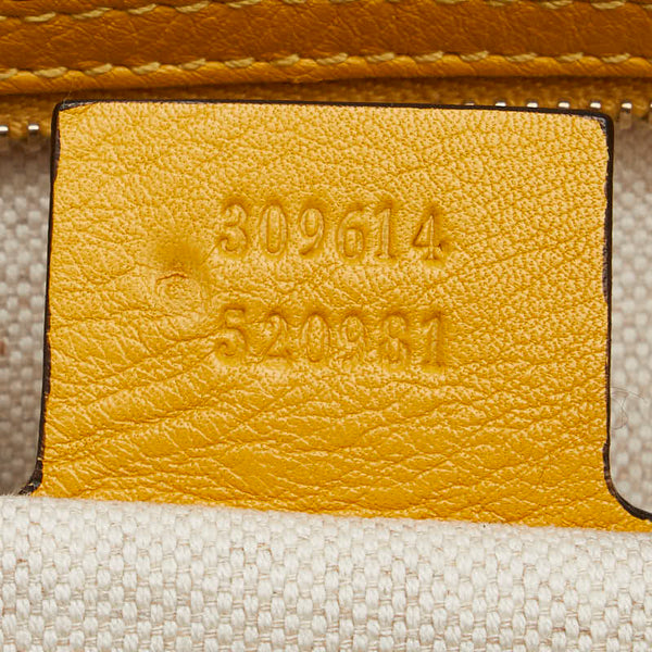 グッチ マイクロ グッチシマ ハンドバッグ トートバッグ 809614 イエロー パテントレザー レディース GUCCI 【中古】