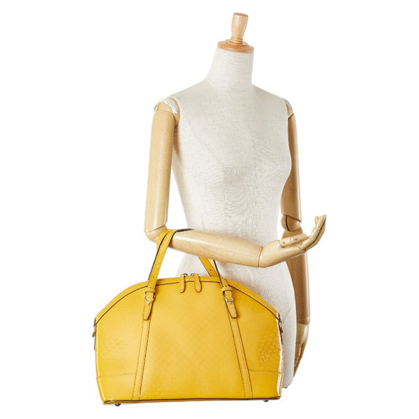 グッチ マイクロ グッチシマ ハンドバッグ トートバッグ 809614 イエロー パテントレザー レディース GUCCI 【中古】