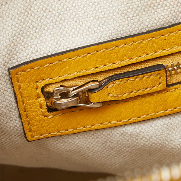 グッチ マイクロ グッチシマ ハンドバッグ トートバッグ 809614 イエロー パテントレザー レディース GUCCI 【中古】