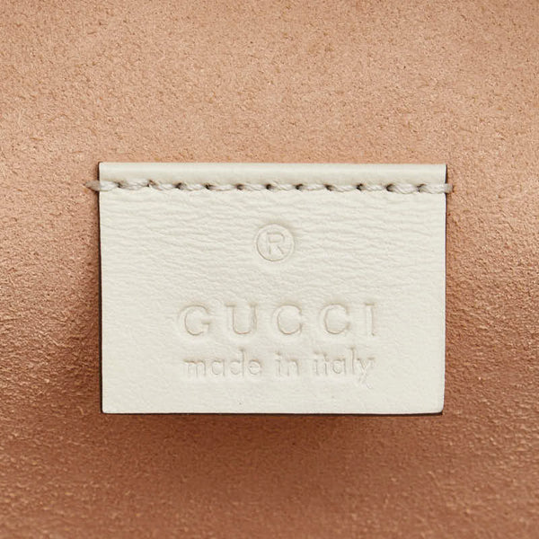 グッチ GGマーモント チェーン ミニ リュック バックパック 598594 ホワイト レザー レディース GUCCI 【中古】
