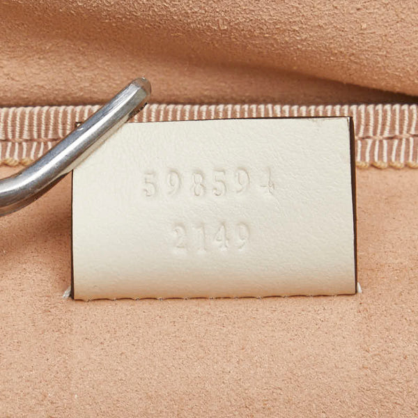 グッチ GGマーモント チェーン ミニ リュック バックパック 598594 ホワイト レザー レディース GUCCI 【中古】