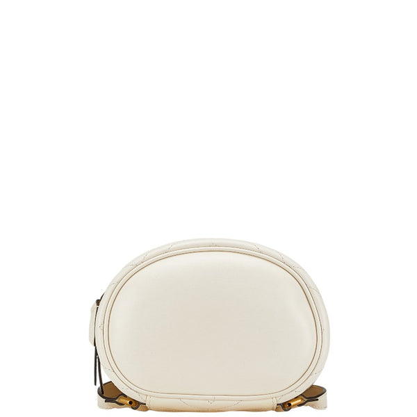 グッチ GGマーモント チェーン ミニ リュック バックパック 598594 ホワイト レザー レディース GUCCI 【中古】