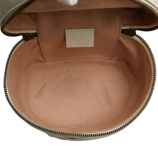 グッチ GGマーモント チェーン ミニ リュック バックパック 598594 ホワイト レザー レディース GUCCI 【中古】