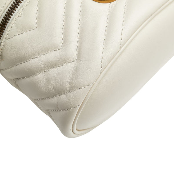 グッチ GGマーモント チェーン ミニ リュック バックパック 598594 ホワイト レザー レディース GUCCI 【中古】