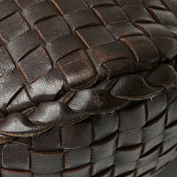ボッテガヴェネタ イントレチャート ハンドバッグ トートバッグ ブラウン レザー レディース BOTTEGAVENETA 【中古】