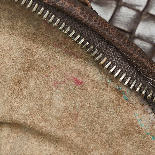 ボッテガヴェネタ イントレチャート ハンドバッグ トートバッグ ブラウン レザー レディース BOTTEGAVENETA 【中古】