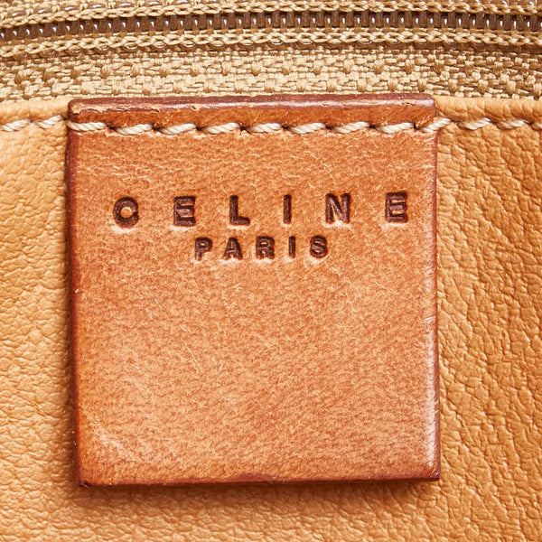 セリーヌ マカダム ハンドバッグ トートバッグ ブラウン PVC レザー レディース CELINE 【中古】