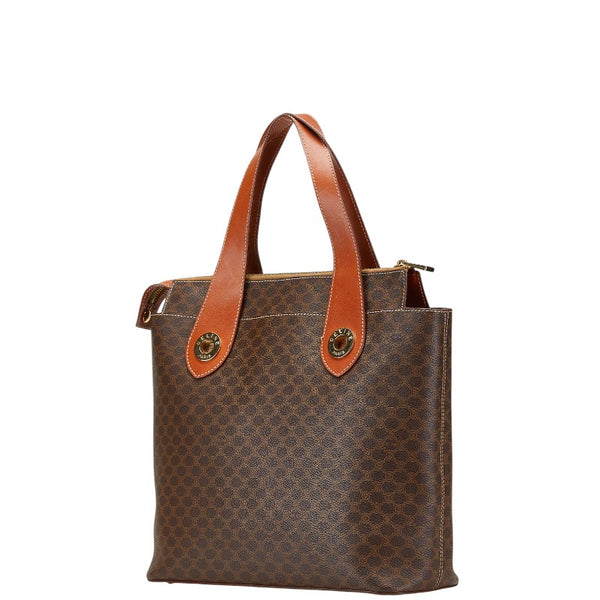 セリーヌ マカダム ハンドバッグ トートバッグ ブラウン PVC レザー レディース CELINE 【中古】