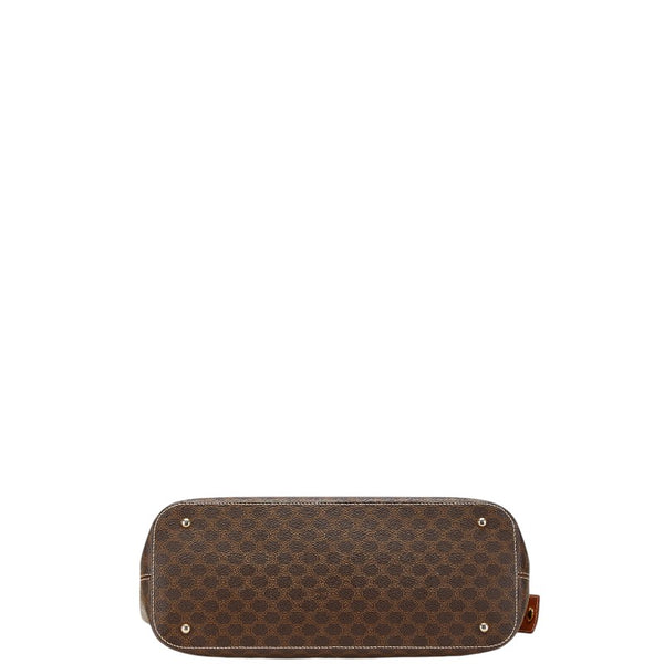 セリーヌ マカダム ハンドバッグ トートバッグ ブラウン PVC レザー レディース CELINE 【中古】