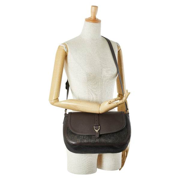 グッチ GGスプリーム 斜め掛け ショルダーバッグ  336748 ブラウン PVC レザー レディース GUCCI 【中古】